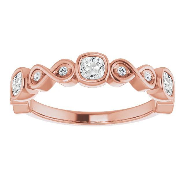 Kissen Old Cut Diamant Halbe Ewigkeit Band Lünette Set 5,25 Karat - harrychadent.ch