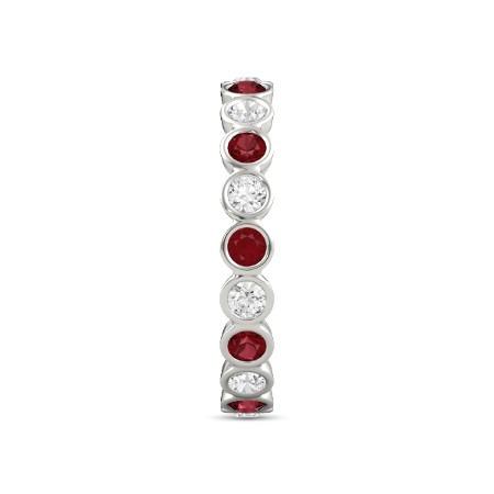 Diamant Ewigkeit Band 1 Karat Burmesischer Rubin 14K Weißgold Schmuck - harrychadent.ch