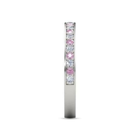 Ehering 0,60 Karat Runder Diamant & Rosa Saphir Damen Schmuck - harrychadent.ch