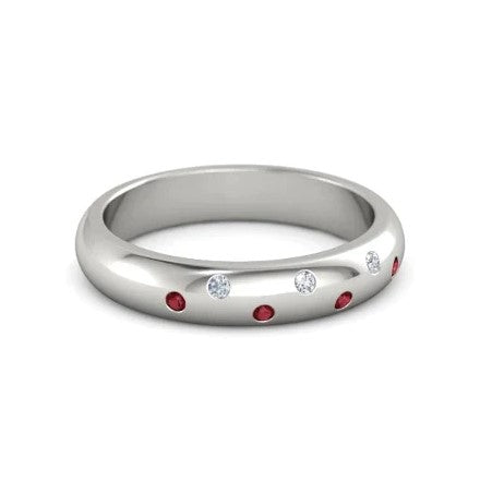 Zigeuner-Diamant-Komfort Passendes Rubinband 1,10 Karat Weißgold 14K