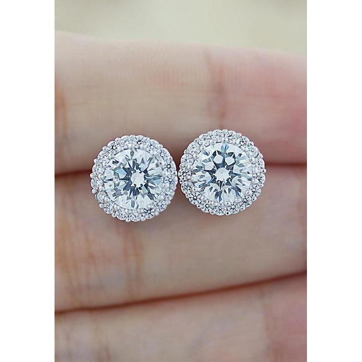 1.34 ct runder halo-diamant-ohrstecker damenschmuck