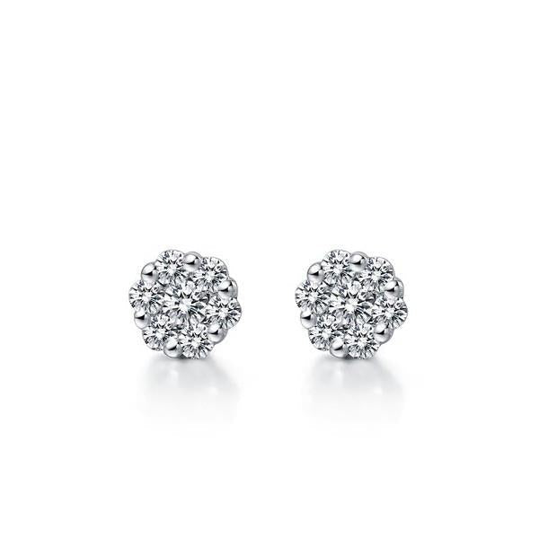 4.50 ct Wunderschöne Ohrstecker Halo Brillantschliff Diamanten Gold Weiß