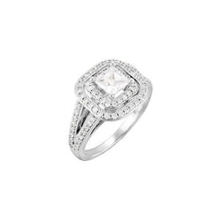 2,30 ct Princess Center Diamant Halo Hochzeitstag Ring