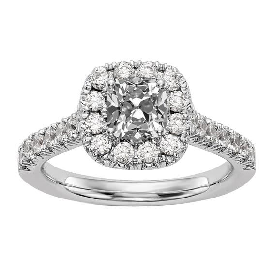 5 Karat Gold Halo Ehering Kissen Alter Bergmann Diamant 14K Gold - harrychadent.ch