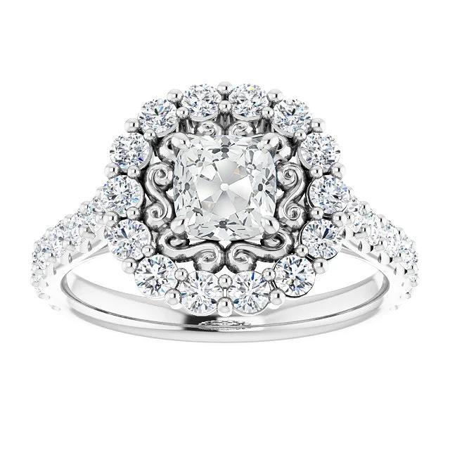 Antiker Halo-Kissen Alter europäischer Diamantring 6,50 Karat - harrychadent.ch