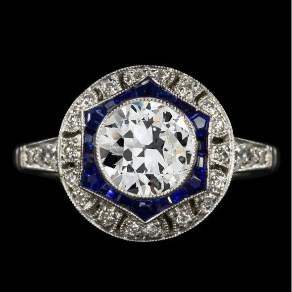 echter round diamant 2.50Karat ring Vorderansicht