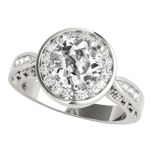 Damen Halo Runder alter Bergmann Diamantring 5,50 Karat - harrychadent.ch