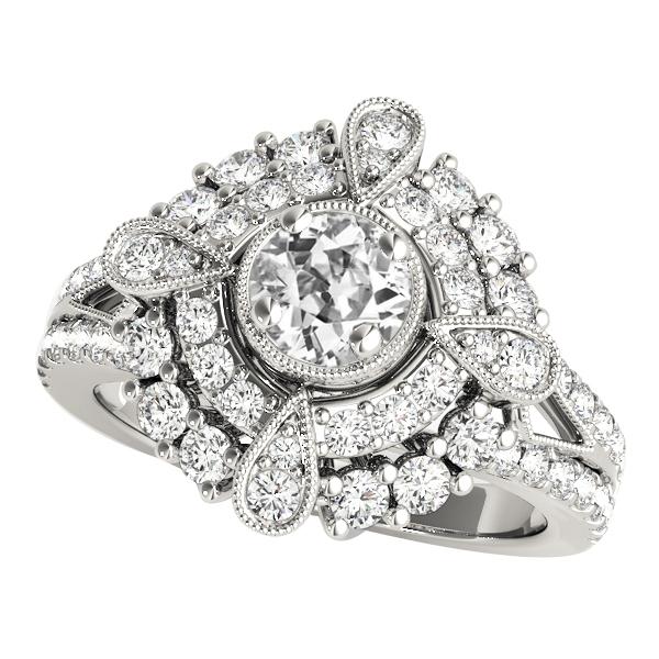 Doppelter Halo Fancy Ring Old Mine Cut Diamant Split Shank 4,50 Karat - harrychadent.ch