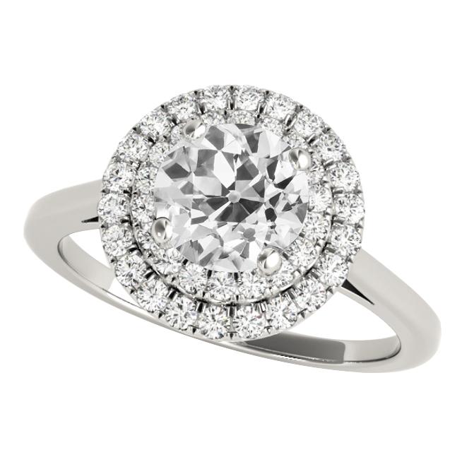 Double Halo Runden alter Bergmann Diamantring Schmuck 5,75 Karat - harrychadent.ch