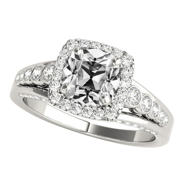 Frauen Runde Halo Ring Kissen Old Mine Cut Diamant Schmuck 8.25 Karat - harrychadent.ch