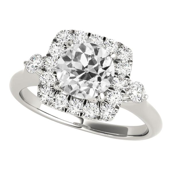 Halo 3 Stone Style Ring Old Cut Runden Diamants 5,50 Karat - harrychadent.ch