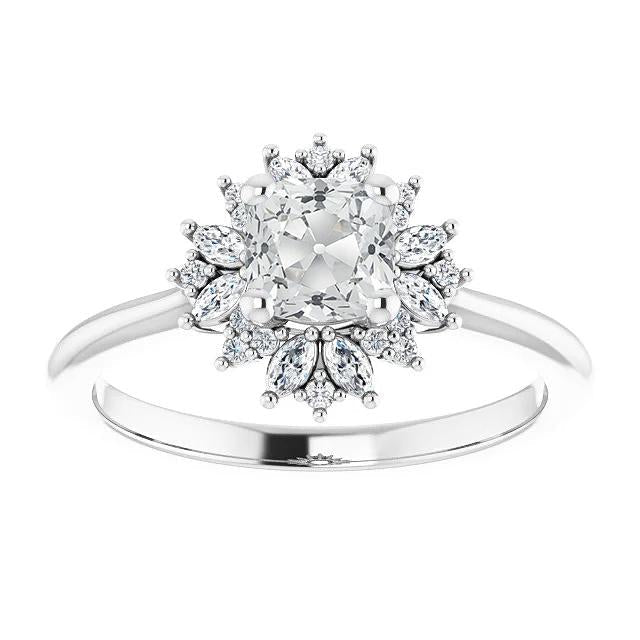 Halo Cushion alter Bergmann Diamant Ring Star Style 5 Karat Goldschmuck - harrychadent.ch