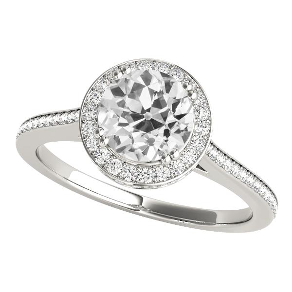 Halo Ehering Old Cut Runden Diamants 4,25 Karat Gold 14K - harrychadent.ch
