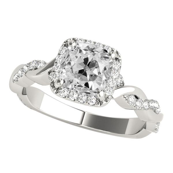 Halo Jubiläums-Ringkissen alter Bergmann Diamant Twisted Shank 6 Karat - harrychadent.ch