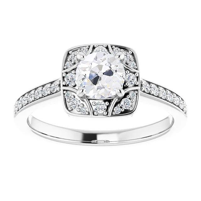 Halo Old Mine Cut Diamantring mit Akzenten Schmuck 3,75 Karat - harrychadent.ch