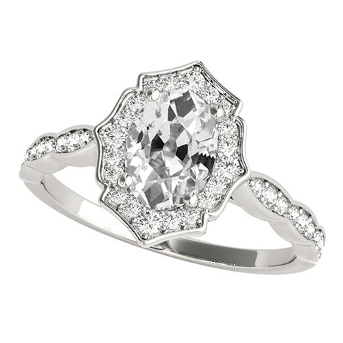 Halo Ring Oval alter Bergmann Diamant Star Style Schmuck 5 Karat - harrychadent.ch