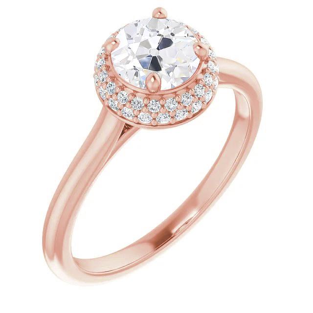 Halo Ring Rund alter Bergmann Diamant Roségold Damen Schmuck 4.50 Karat - harrychadent.ch