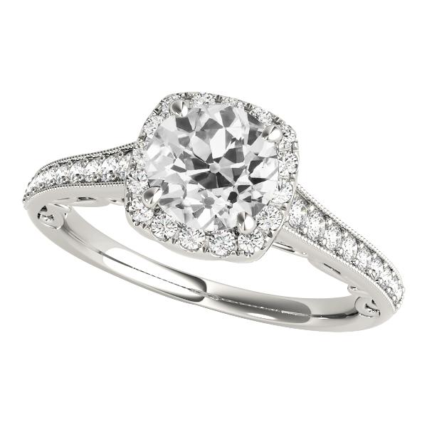 Halo Ring runder alter Bergmann Diamant mit Akzenten Schmuck 4 Karat - harrychadent.ch