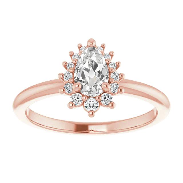 echter pear diamant 3.25Karat ring Vorderansicht