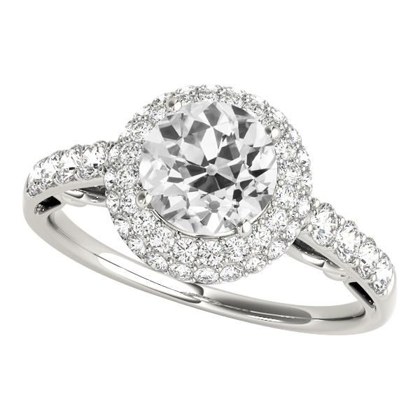 Jubiläum Halo Ring Old Cut Runden Diamants 5 Karat Goldschmuck - harrychadent.ch
