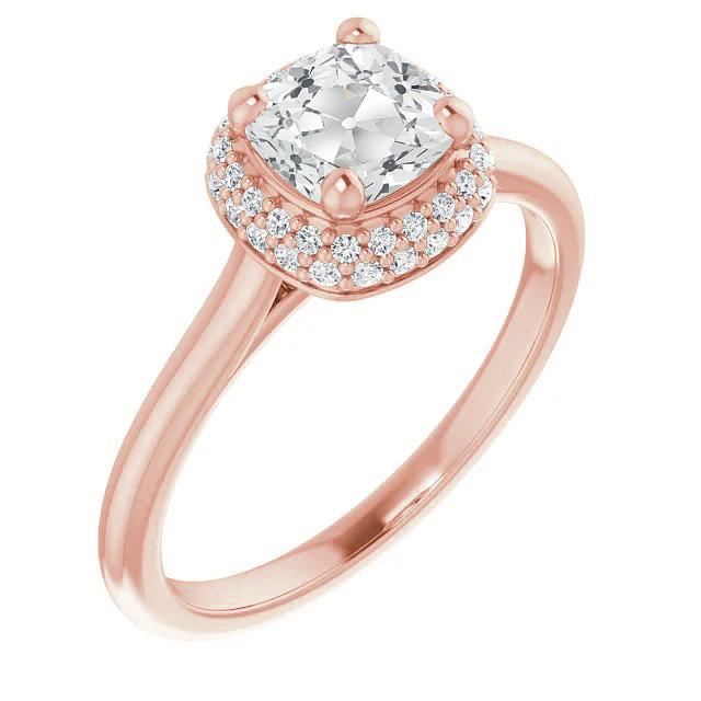 Kissen Old Mine Cut Diamant Halo Ring Krappen Set 5 Karat - harrychadent.ch