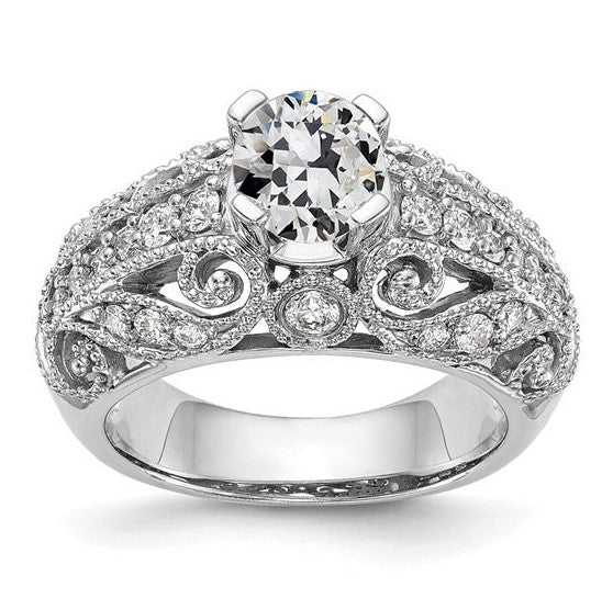 Milgrain Ring im antiken Stil 3,25 Karat runder Diamant im Altschliff