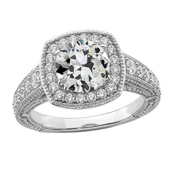 echter round diamant 4Karat ring Vorderansicht