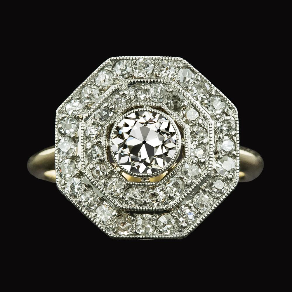 Runder alter Bergmann Diamant Doppel Halo Ring 5 Karat Damenschmuck - harrychadent.ch