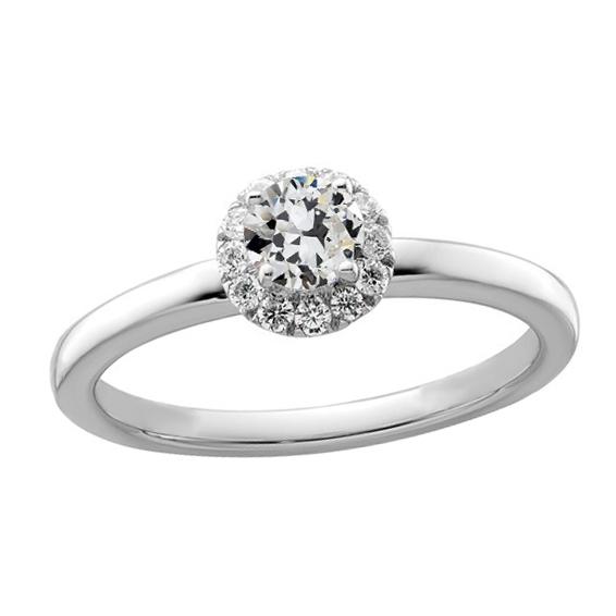 Runder alter europäischer Diamant Halo Ring 2,25 Karat Damenschmuck - harrychadent.ch