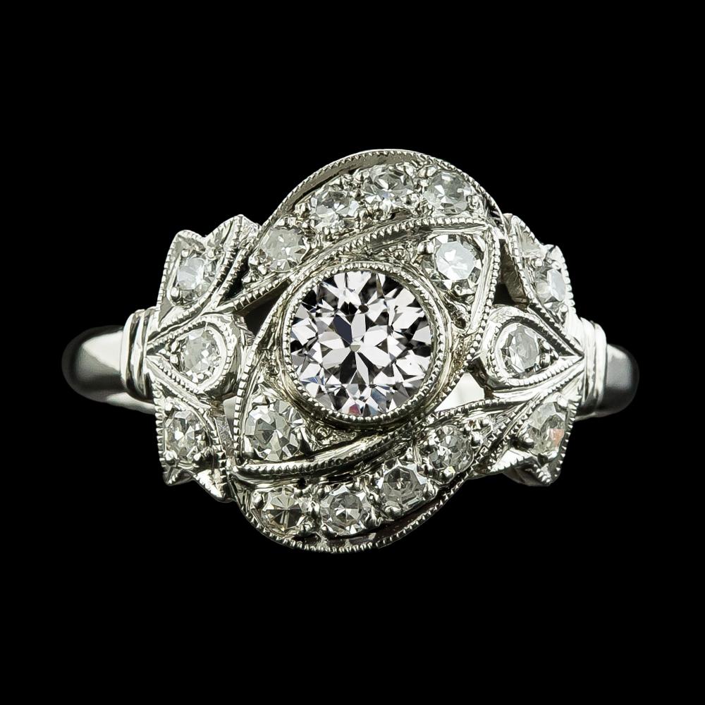 Runder Altschliff Diamant Fancy Ring Lünette Set 3 Karat Milgrain - harrychadent.ch