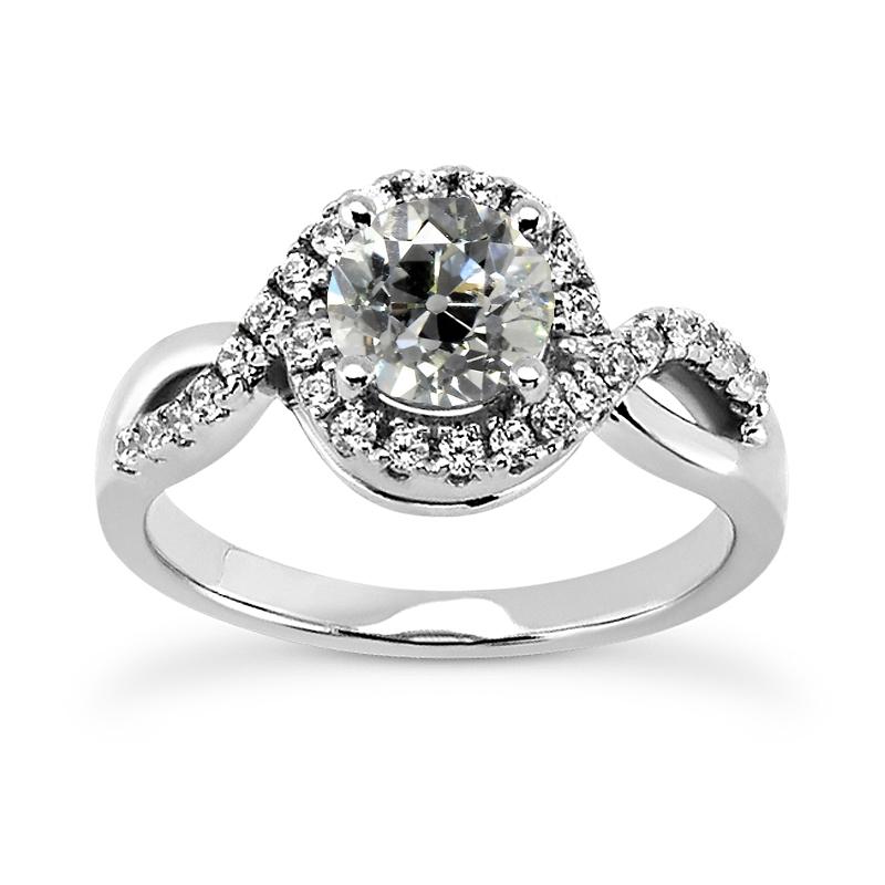Runder Halo Old Mine Cut Diamantring Twisted Style 3,75 Karat - harrychadent.ch