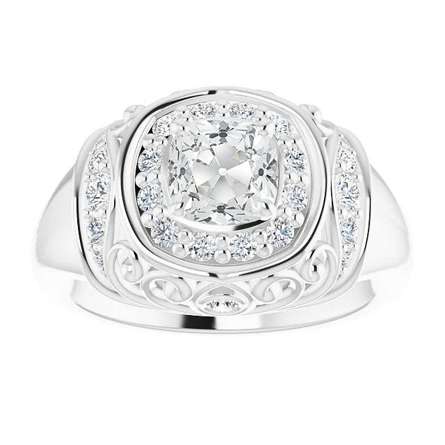 Vintage-Stil Kissen Old Mine Cut Diamant Fancy Ring 3,25 Karat - harrychadent.ch