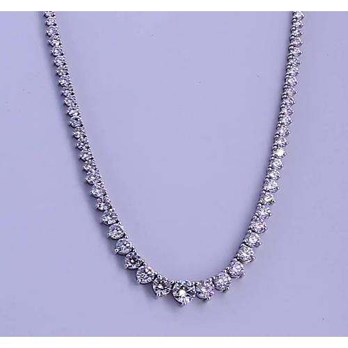 14.65 Karat Runder Diamant Damenhalskette Weißgold 14K - harrychadent.ch
