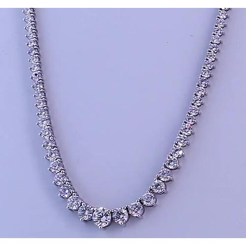 14.65 Karat Runder Diamant Damenhalskette Weißgold 14K - harrychadent.ch