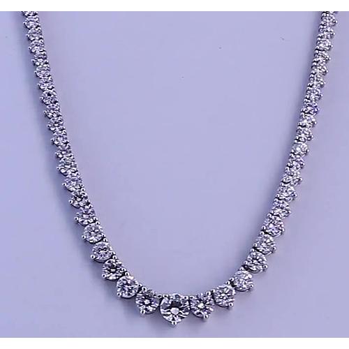 14.65 Karat Runder Diamant Damenhalskette Weißgold 14K - harrychadent.ch