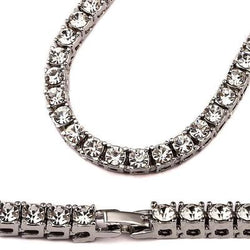 15 Kt Diamant Tennis Strand Halskette 76 cm Weißgold 14K
