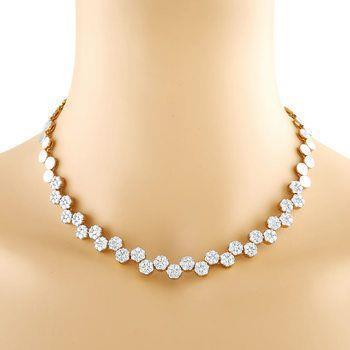 21.00 ct Kleine Brillantschliff Diamanten Damen Halskette Weißgold 14K - harrychadent.ch