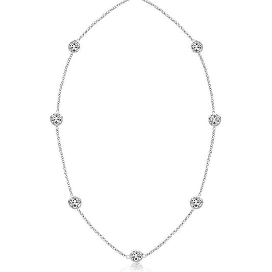 3,50 ct Diamanten Yard Halskette 18 Zoll Lünettenfassung Weißgold 14K - harrychadent.ch