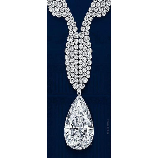 52 Kt. Birne mit Rundschliff Diamant Feine Halskette Weißgold - harrychadent.ch