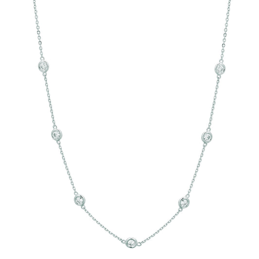 Diamant Halbwegskette Halskette 3,15 Karat 14K Weißgold