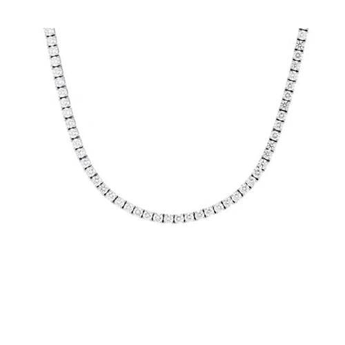 Weißgold 14K Funkelnd Rundschnitt 5.00 ct Diamanten Damen Halskette