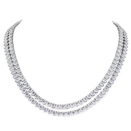 Zweireihige 52 Kt Diamanten Damen Halskette 14K Weißgold Neu - harrychadent.ch