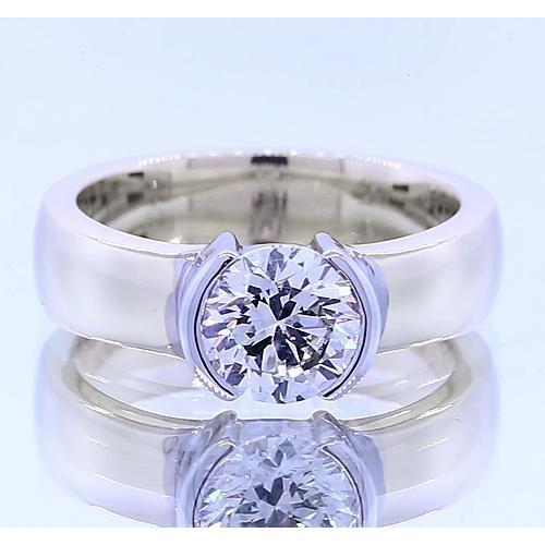 Klassischer Stil 1 Karat Runder Diamant Halblünette Herrenring - harrychadent.ch