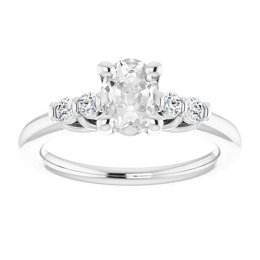 Jubiläumsring Oval Alter Minenschliff Diamant Krappen Set Schmuck 4 Karat - harrychadent.ch