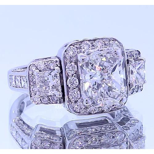 Vintage-inspirierter 3.50 Karat Kissen-Diamant-Jubiläumsring - harrychadent.ch