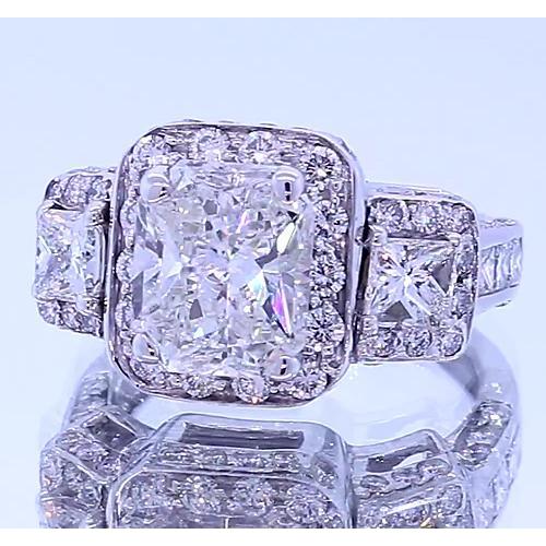 Vintage-inspirierter 3.50 Karat Kissen-Diamant-Jubiläumsring - harrychadent.ch