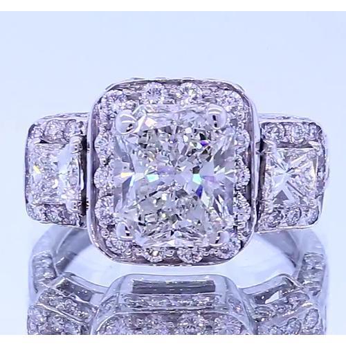 Vintage-inspirierter 3.50 Karat Kissen-Diamant-Jubiläumsring - harrychadent.ch