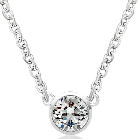 Damen 3 Karat Yard Diamant Halskette 18 Zoll Kette Weißgold 14K - harrychadent.ch