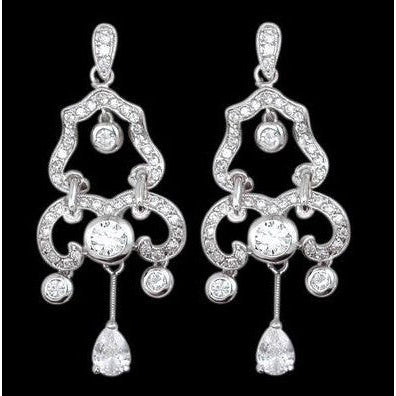 Wie Edwardian Jewelry Chandelier Diamonds Ohrringe WG 1,75" hoch