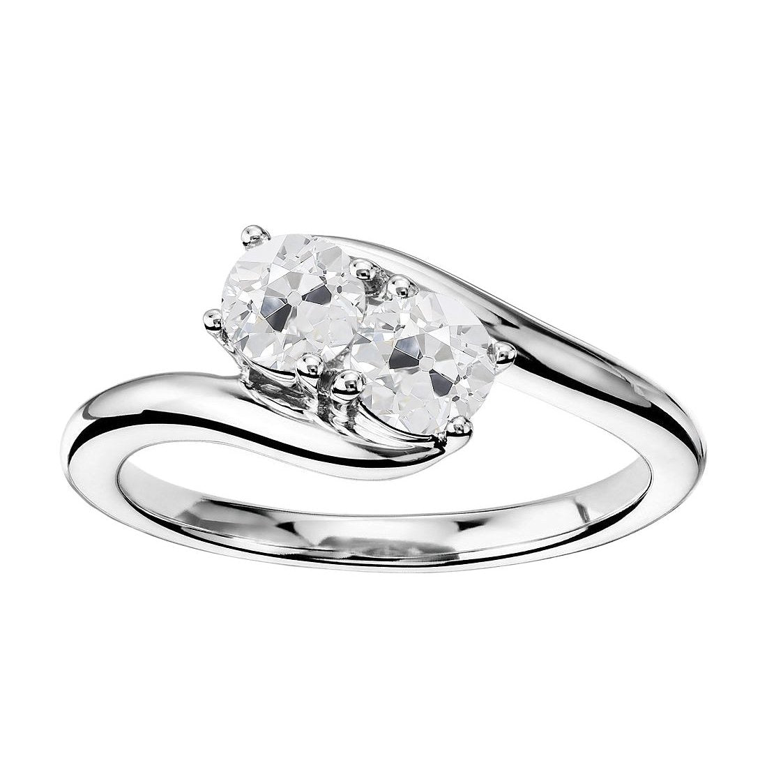 Jubiläumsring Rund Alter Minenschliff Natürliche Diamanten Twisted Style 3,50 Karat